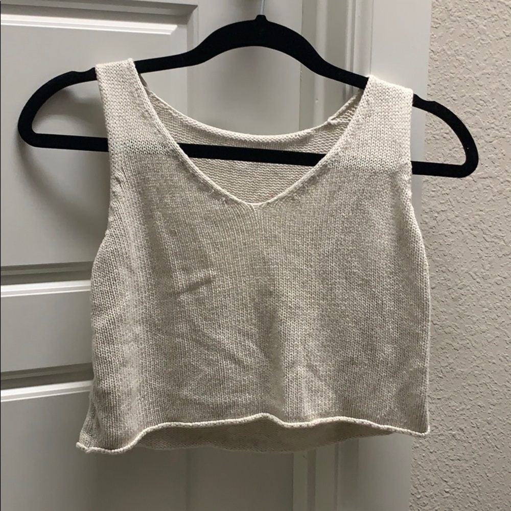 Cream Knit Crop Top